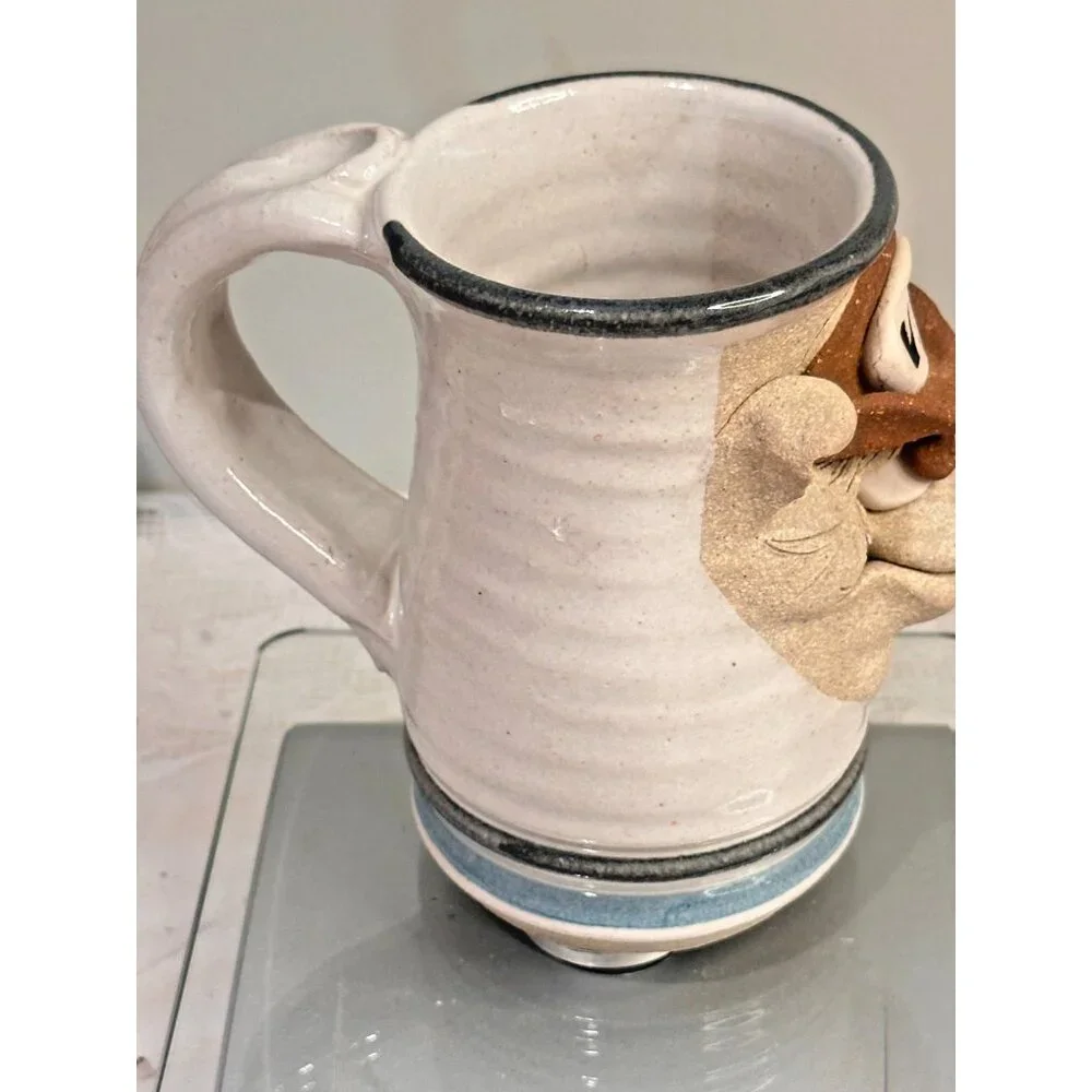 MAHON Stoneware Ugly Face VIP Pottery Stein Mug Cup Stamped Retirement Gift 80's - Picture 6 of 8